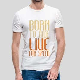 Born to Ride |  SABEZY ESSENTIALS Cotton Regular Men's T-Shirt | White