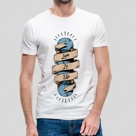 Live It Up | SABEZY ESSENTIALS Cotton Regular Men's T-Shirt | White