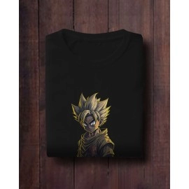 Angry Goku | SABEZY ESSENTIALS Cotton Regular Women's T-Shirt | Black