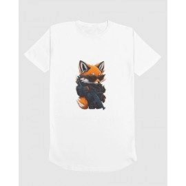 Angry Wild Raccoon | SABEZY ESSENTIALS Cotton Regular Men's T-Shirt | White