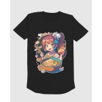 Anime Girl | SABEZY ESSENTIALS Cotton Regular Women's T-Shirt | Black