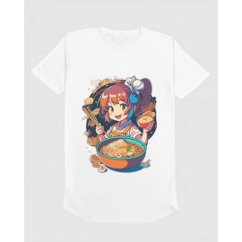 Anime Girl | SABEZY ESSENTIALS Cotton Regular Women's T-Shirt | White