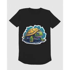 Baby Turtle | SABEZY ESSENTIALS Cotton Regular Women's T-Shirt | Black