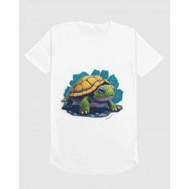 Baby Turtle | SABEZY ESSENTIALS Cotton Regular Men's T-Shirt | White