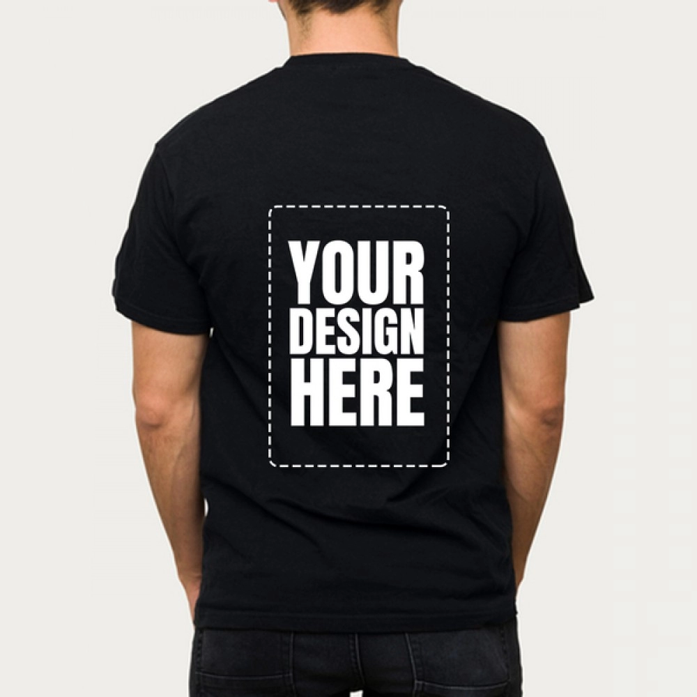 Customised Your T-shirt | SABEZY ESSENTIALS Cotton Regular Men's Back Print T-Shirt | Black