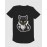 Black Cat | SABEZY ESSENTIALS Cotton Regular Women's T-Shirt | Black