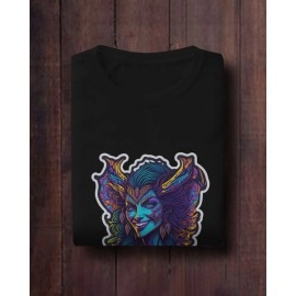 Black Magic | SABEZY ESSENTIALS Cotton Regular Women's T-Shirt | Black