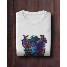 Black Magic | SABEZY ESSENTIALS Cotton Regular Women's T-Shirt | White