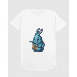 Blue Bunny | SABEZY ESSENTIALS Cotton Regular Women's T-Shirt | White