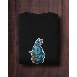 Blue Bunny | SABEZY ESSENTIALS Cotton Regular Women's T-Shirt | Black