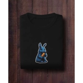 Blue Rabbit | SABEZY ESSENTIALS Cotton Regular Women's T-Shirt | Black