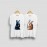 Blue Rabbit and Bunny Rabbit | SABEZY ESSENTIALS Cotton Regular Women's T-Shirt | White (Pack Of 2)
