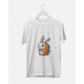 Bunny Rabbit | SABEZY ESSENTIALS Cotton Regular Men's T-Shirt | White