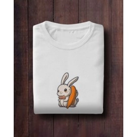 Bunny Rabbit | SABEZY ESSENTIALS Cotton Regular Men's T-Shirt | White