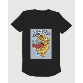 Catch You | SABEZY ESSENTIALS Cotton Regular Men's T-Shirt | Black