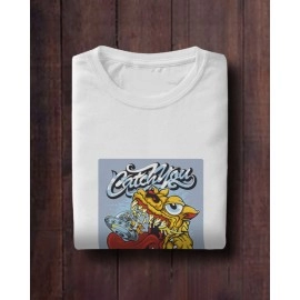Catch You | SABEZY ESSENTIALS Cotton Regular Men's T-Shirt | White