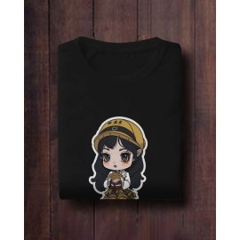 Cookies Girl | SABEZY ESSENTIALS Cotton Regular Women's T-Shirt | Black
