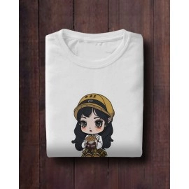 Cookies Girl | SABEZY ESSENTIALS Cotton Regular Women's T-Shirt | White