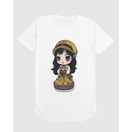 Cookies Girl | SABEZY ESSENTIALS Cotton Regular Women's T-Shirt | White