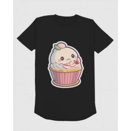 Cup Cake | SABEZY ESSENTIALS Cotton Regular Women's T-Shirt | Black