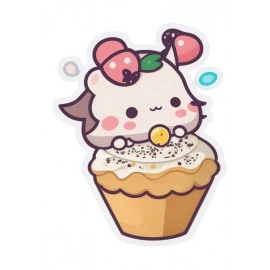 Cup Cake Bubble | SABEZY ESSENTIALS Cotton Regular Women's T-Shirt | White