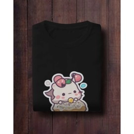 Cup Cake Bubble | SABEZY ESSENTIALS Cotton Regular Women's T-Shirt | Black