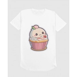 Cup Cake | SABEZY ESSENTIALS Cotton Regular Women's T-Shirt | White