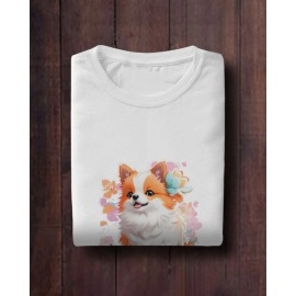 Cute Dog Puppy | SABEZY ESSENTIALS Cotton Regular Women's T-Shirt | White