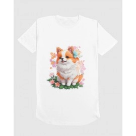 Cute Dog Puppy | SABEZY ESSENTIALS Cotton Regular Women's T-Shirt | White