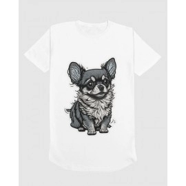 Dog Puppy | SABEZY ESSENTIALS Cotton Regular Women's T-Shirt | White