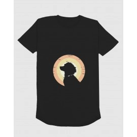 Dog Shadow | SABEZY ESSENTIALS Cotton Regular Men's T-Shirt | Black