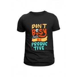 Don't Be Busy Just Be Productive | SABEZY ESSENTIALS Cotton Regular Men's T-Shirt | Black
