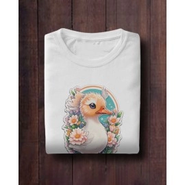 Duck Duck| SABEZY ESSENTIALS Cotton Regular Men's T-Shirt | White