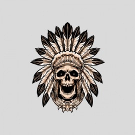 Feather Skull | Half Sleeves Women's Black T-shirt