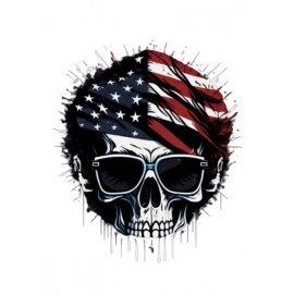 Flag Skull | SABEZY ESSENTIALS Cotton Regular Men's T-Shirt | White