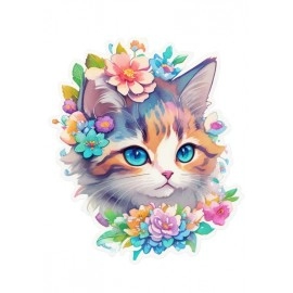 Flower Kitty | SABEZY ESSENTIALS Cotton Regular Men's T-Shirt | Black