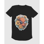 Flower Spidy | SABEZY ESSENTIALS Cotton Regular Women's T-Shirt | Black