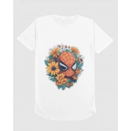 Flower Spidy | SABEZY ESSENTIALS Cotton Regular Men's T-Shirt | White
