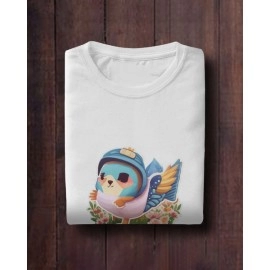 Flower Twitty | SABEZY ESSENTIALS Cotton Regular Men's T-Shirt | White