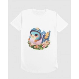 Flower Twitty | SABEZY ESSENTIALS Cotton Regular Men's T-Shirt | White