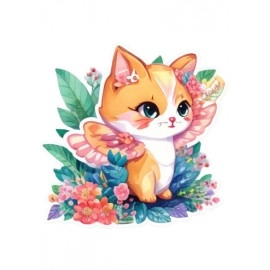 Flowery Kitten | SABEZY ESSENTIALS Cotton Regular Men's T-Shirt | White