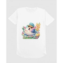 Flowery Twitty | SABEZY ESSENTIALS Cotton Regular Men's T-Shirt | White