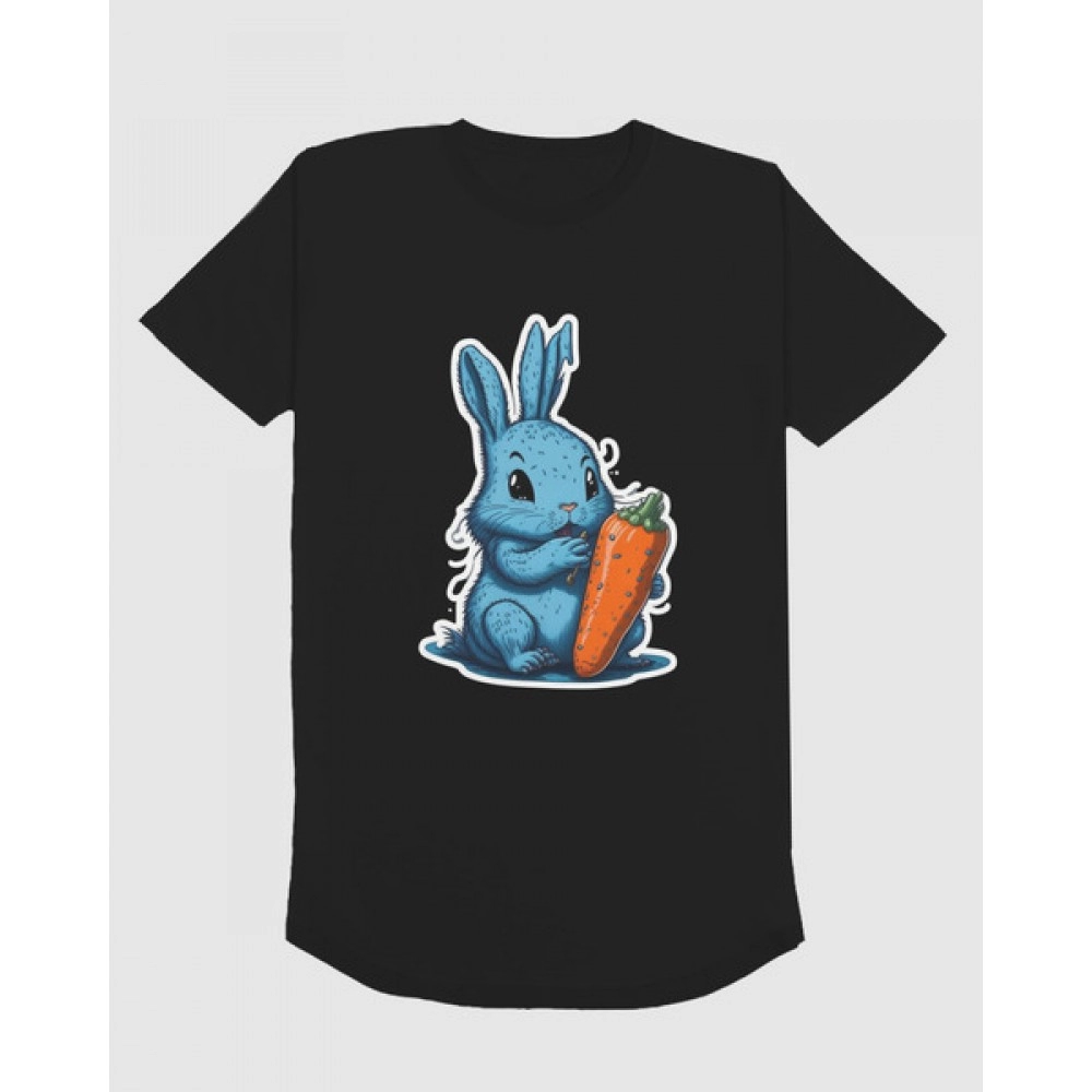 Happy Bunny | SABEZY ESSENTIALS Cotton Regular Women's T-Shirt | Black