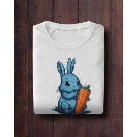 Happy Bunny | SABEZY ESSENTIALS Cotton Regular Women's T-Shirt | White