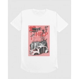 Help Me | SABEZY ESSENTIALS Cotton Regular Men's T-Shirt | White