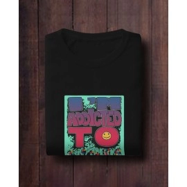 I Am Addicted | SABEZY ESSENTIALS Cotton Regular Men's T-Shirt | Black