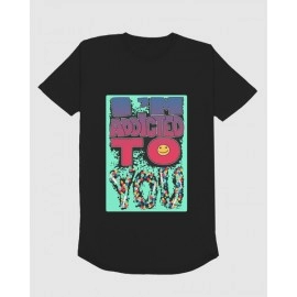 I Am Addicted | SABEZY ESSENTIALS Cotton Regular Men's T-Shirt | Black