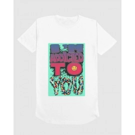 I Am Addicted | SABEZY ESSENTIALS Cotton Regular Men's T-Shirt | White