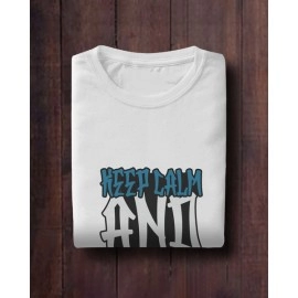 Keep Calm | SABEZY ESSENTIALS Cotton Regular Women's T-Shirt | White