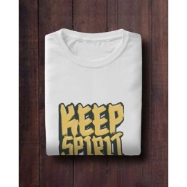 Keep Spirit | SABEZY ESSENTIALS Cotton Regular Women's T-Shirt | White 